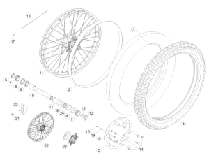 OŚ TYLNEGO KOŁA BETA RR 350/400/450/498/525 2010-2013 OEM 020410050000