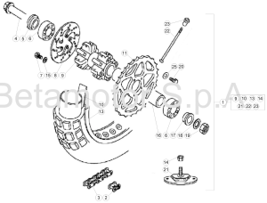 ŚRUBA MOCOWANIA ZĘBATKI TYŁ BETA TRIAL EVO 80 JUNIOR 2T OEM 1150590000 
